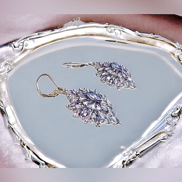 Lavender Tanzanite Sterling Silver Earrings - Picture 9 of 14